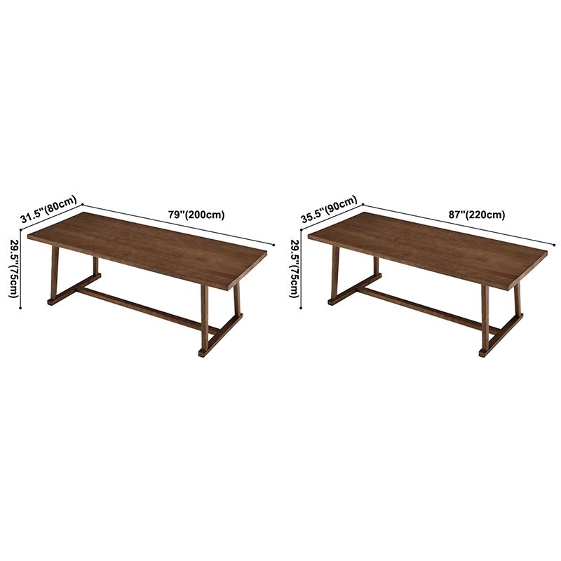 Mesa de comedor blanca de madera maciza rectángulo Simplicidad Mesa base de caballete para comedor