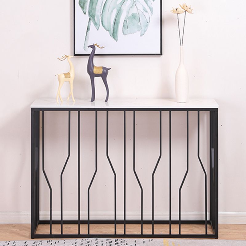 Modern Rectangle Console Table 1- Shelf 33.46" Tall End Table for Hall