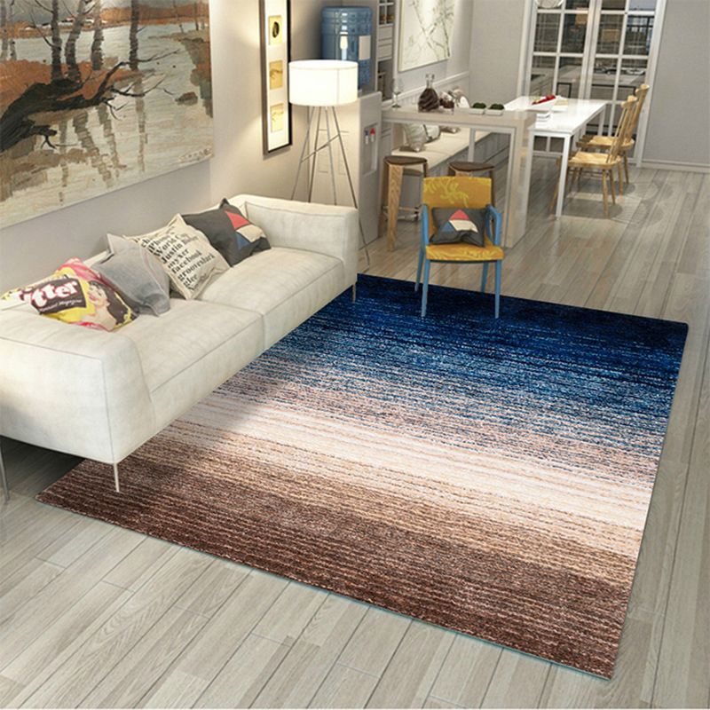 Brown Simple Rug Polyester Gradient Ramp Rug Washable Rug for Living Room