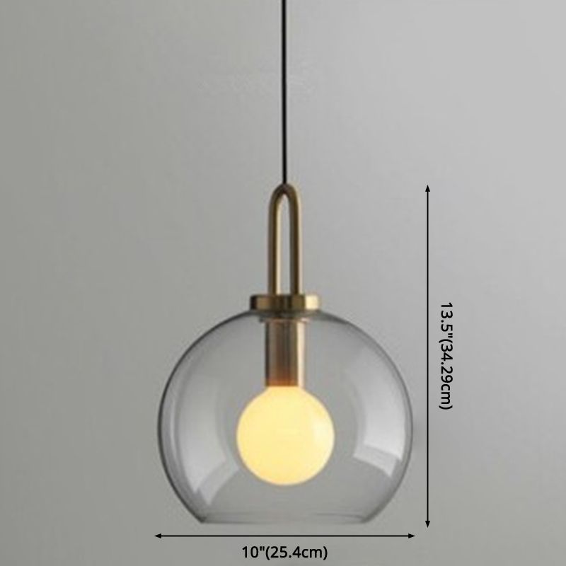 Contemporary Blown Glass Pendant Light 1-Light Hanging Pendant Lighting For Bedroom