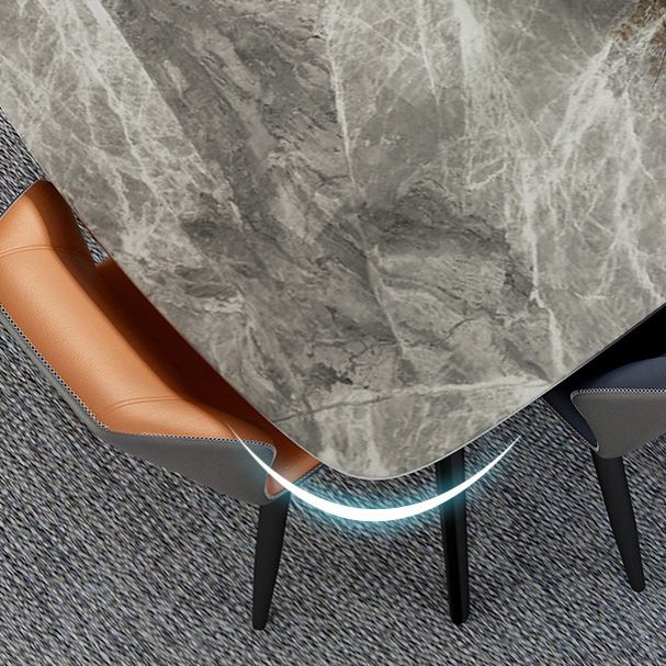 Home Sintered Stone Kitchen Table Industrial Rectangle Fixed Dining Desk