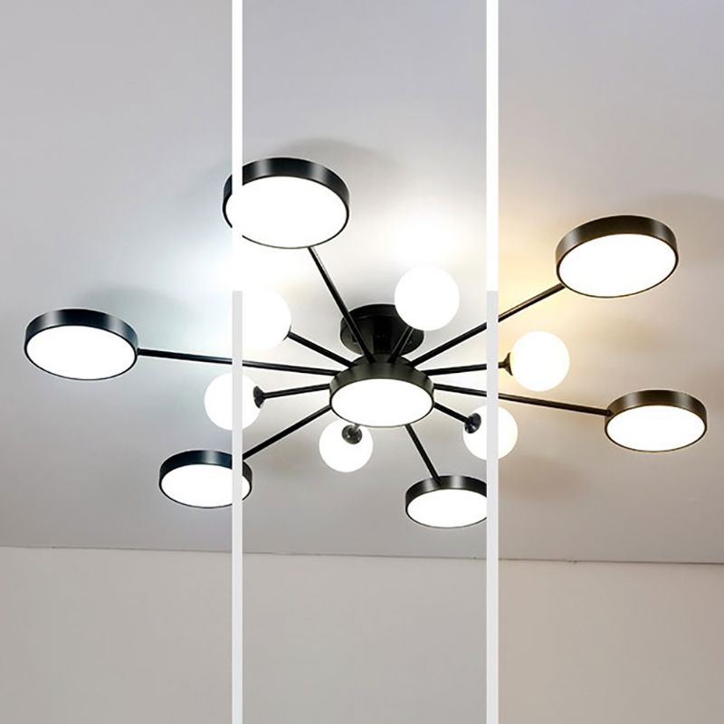 Modern Round Ceiling Light Colorful Multi Light Flush Mount Light for Bedroom