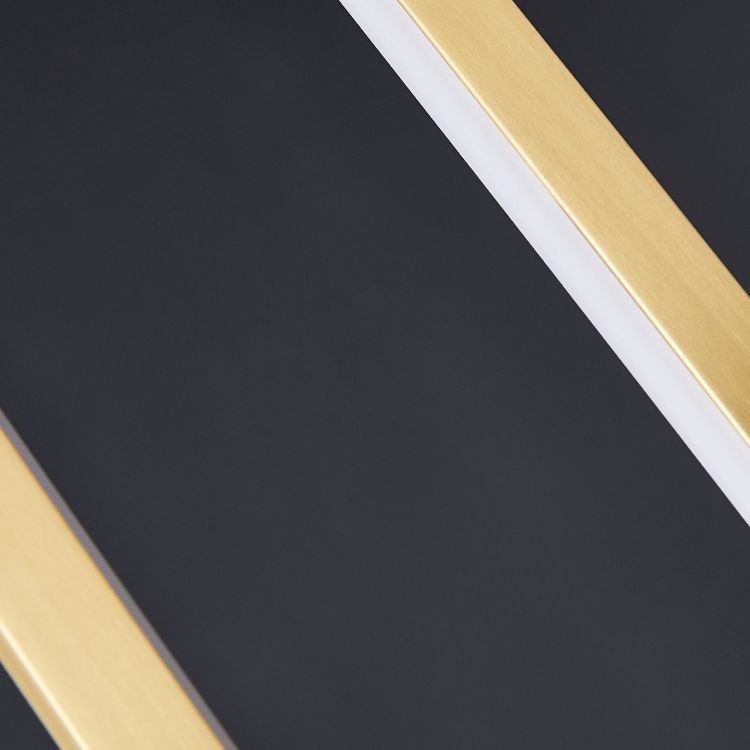 Luz de colgante LED lineal curvado de latón techo de metal Cuelga de colgantes para sala de estar