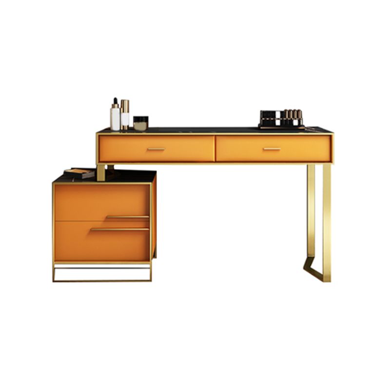 Orange Vanity Set with 4 Storage Drawers Make-up Vanity, 15.74" Wide