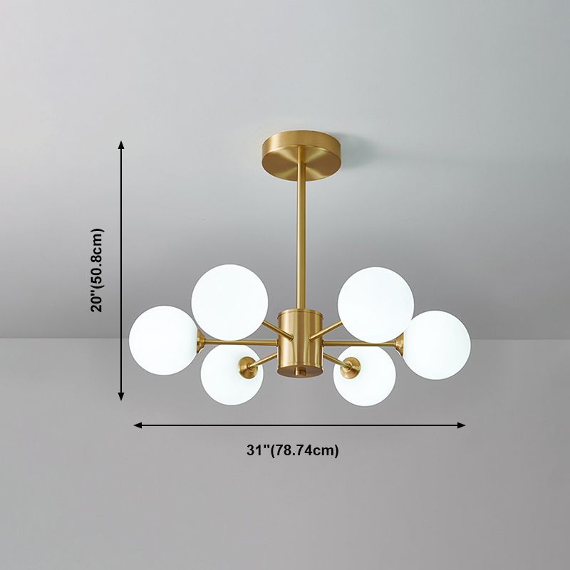 Sala da pranzo Apparecchi di illuminazione a sospensione Nordic Luce a soffitto in vetro bianco globale