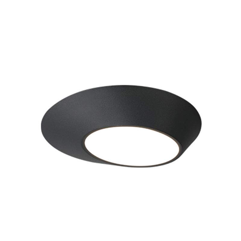 Modern Creative LED Ceiling Light Lacquered Aluminium Geometric Flush Mount with Acrylic Shade