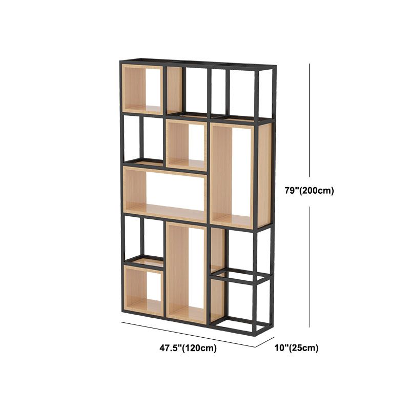 Geometric Shelf Bookcase Contemporary Metal Bookcase for Office