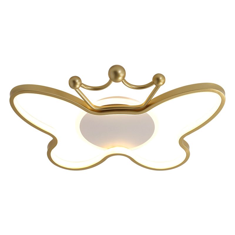 Butterfly Semi Flush Plafond Lilaires dessin animé Plafond en aluminium Chandelier pour enfants pour les enfants