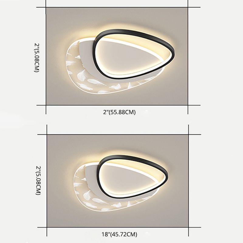 Plafonnier oblong en acrylique à montage encastré à LED en plumes à la mode moderne pour le salon