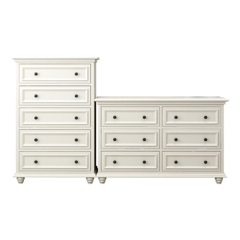 Traditional Storage Chest Solid Wood White Dresser , 23.33-inch Width