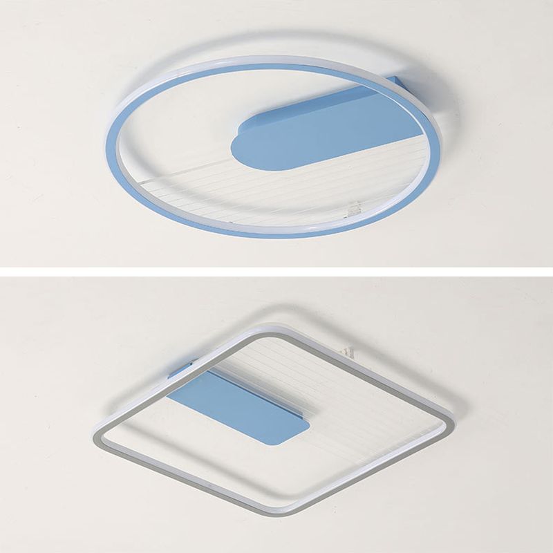 Lampe encastrée ultra fine bleue, plafonnier LED minimaliste en acrylique pour salon