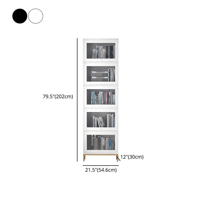 Glam Bookshelf Standard Wooden Shelf Bookcase with Cabinets for Office