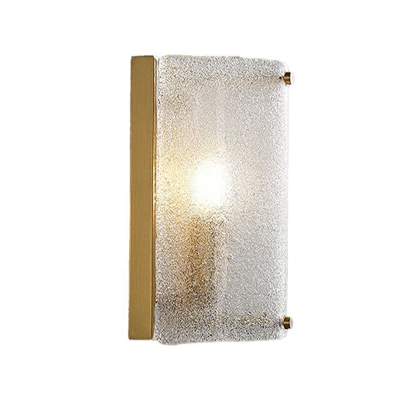 Modern Metal Wall Sconce Semicircle Shape Wall Light with Glass Shade for Bedroom