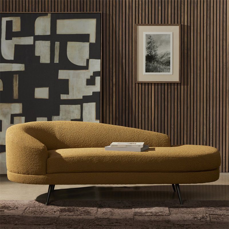 70.9" L Contemporary Recessed Arm Chaise Lounge with Cushion