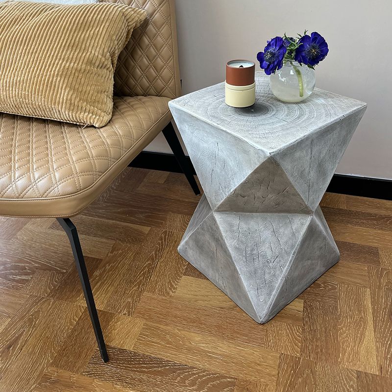 17.5 Tall Block Side Table Modernistic Metal Side End Snack Table