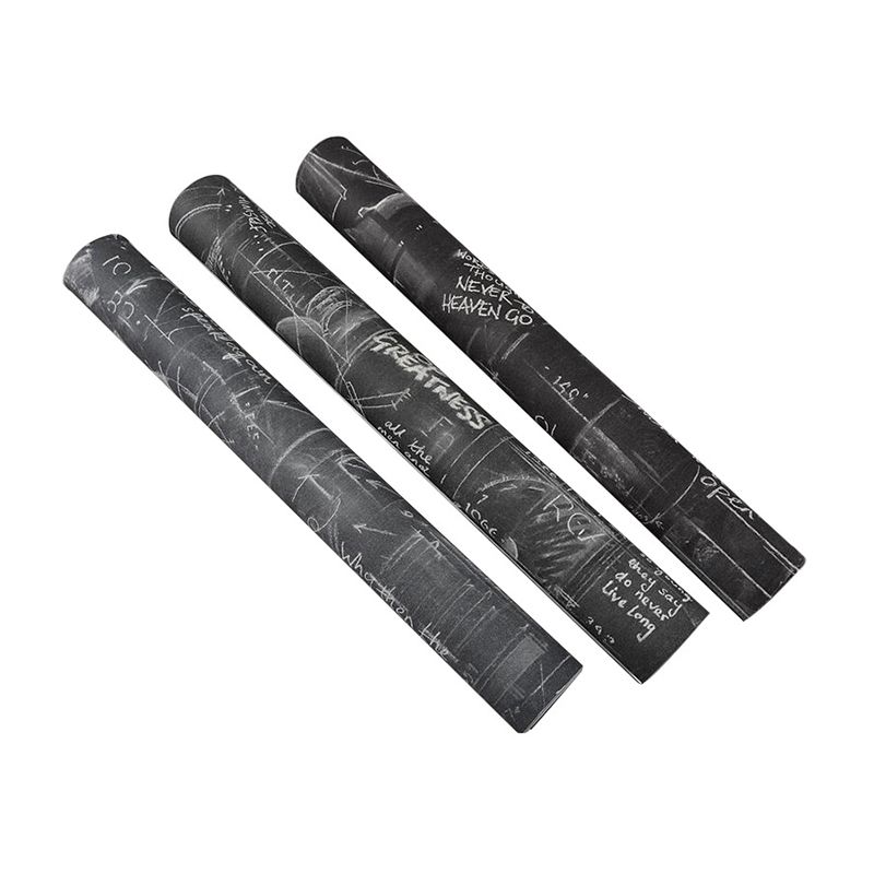 Black Graffiti Wallpaper with English Alphabet and Mathematical Graphs 33' x  20.5" Non-Pasted Stain-Resistant Wall Decor