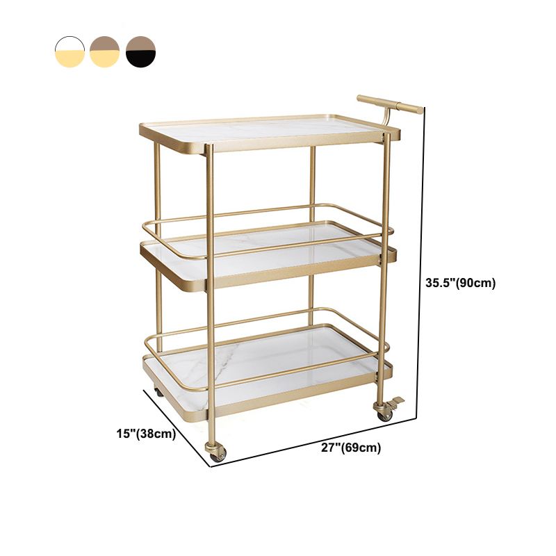 35.43" High Modern Prep Table Rolling Metal Prep Table for Home