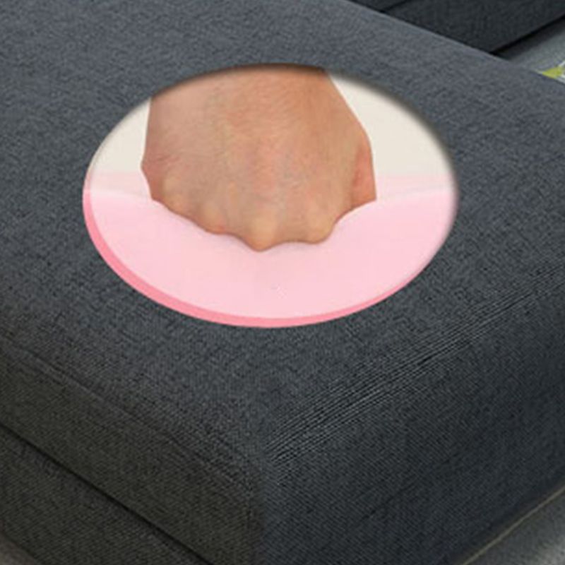 126"L √ó 71"W √ó35.5"H Linen Blend Square Arm Sofa Slipcovered Sectionals with Storage