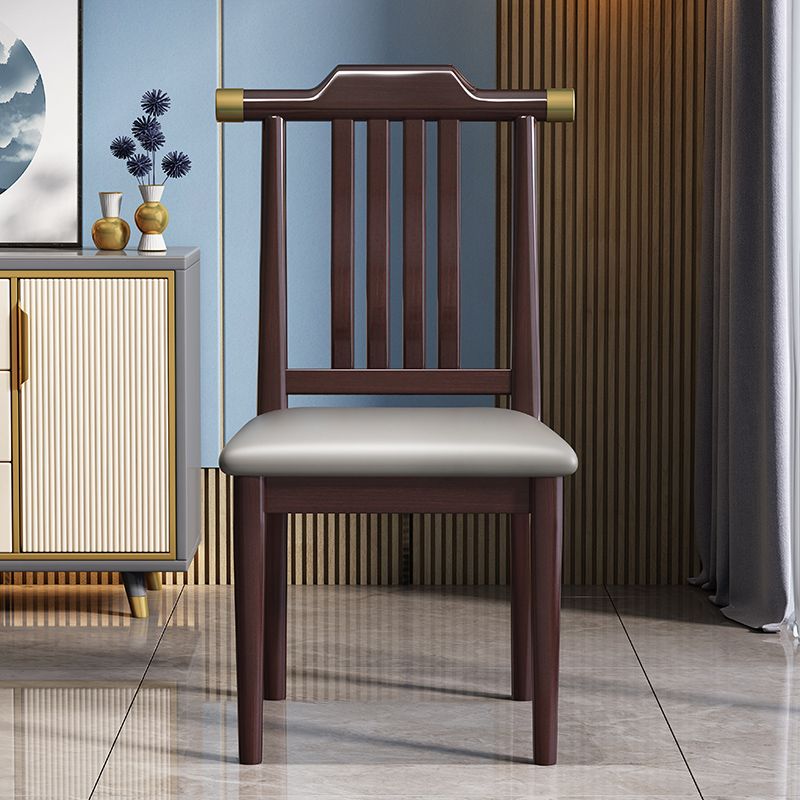 Wood Modern Patio Side Chair Slat Back Side Chair for Home Use