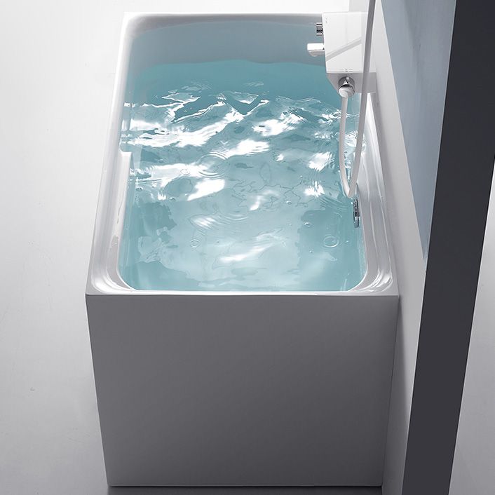 White Acrylic Soaking Bathtub Bathroom Rectangular Modern Bath Tub