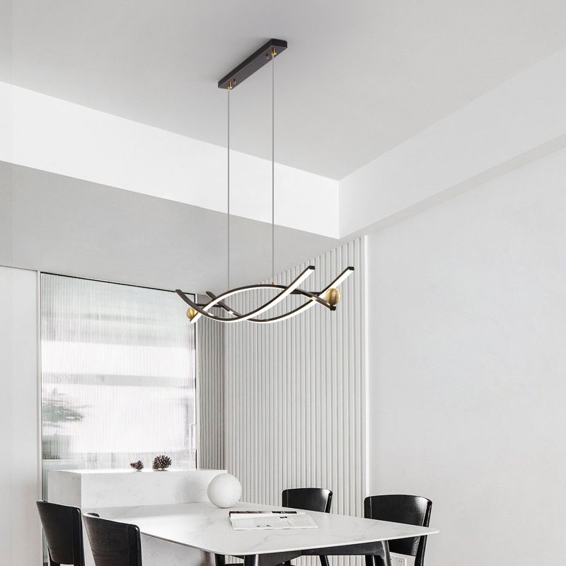 Multiple-Light Geometric Island Lighting Modern Metal Island Pendant Lights