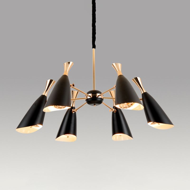 Eigentijdse stijl kroonluchter licht metalen trechter schaduw woonkamer hanglamp