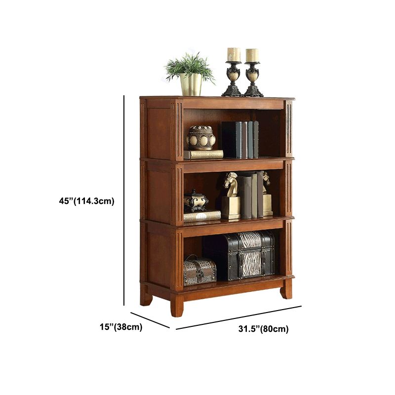 14" Wide Contemporary Shelf Bookcase Closed Back Solid Wood Bookcase
