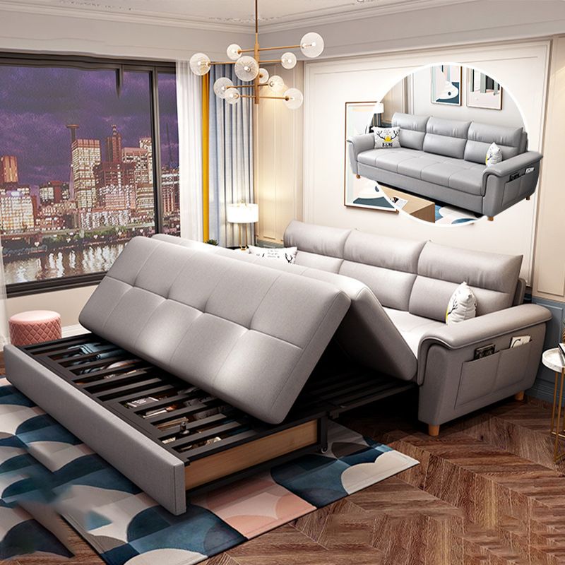 33" Wide Contemporary Sleeper Sofa Futon Gray Storage Sleeper Sofa