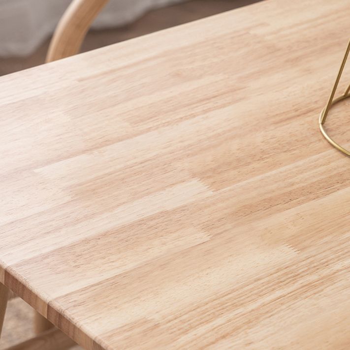 Mesa de comedor contemporánea Rectángulo de madera de goma de madera maciza 4 patas Mesa para el hogar