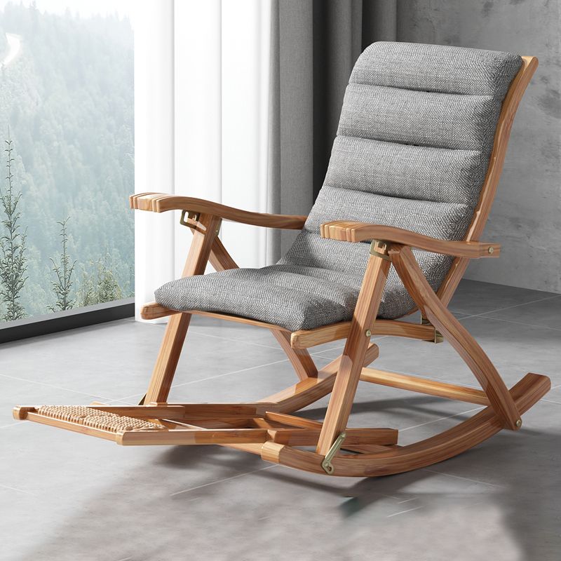 Modern Wood Rocking Chair Folding with Cotton Cushion for Home Decor