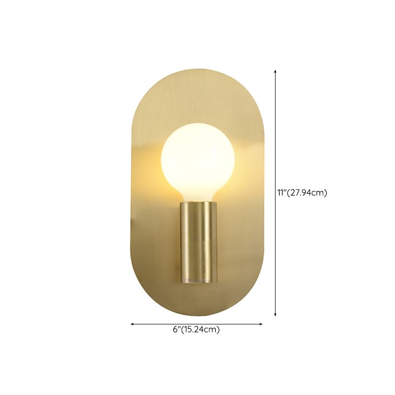 Single Contemporary Golden Finish Metallic Unique Bathroom Vanity Light