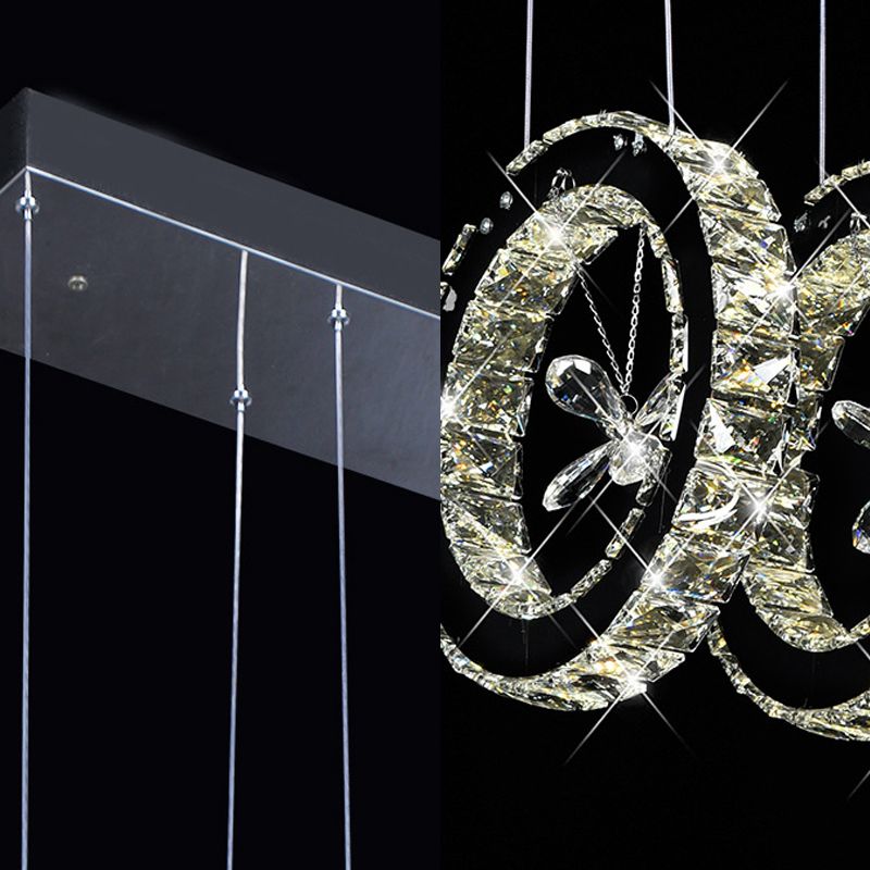 Runde Wohnzimmer Cluster Anhänger Kristall führte zeitgemäße Beleuchtung in Schwarz