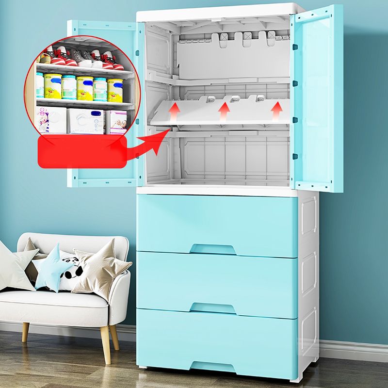 Modern Style Wardrobe Plastic Bedroom Wardrobe Closet with Legs