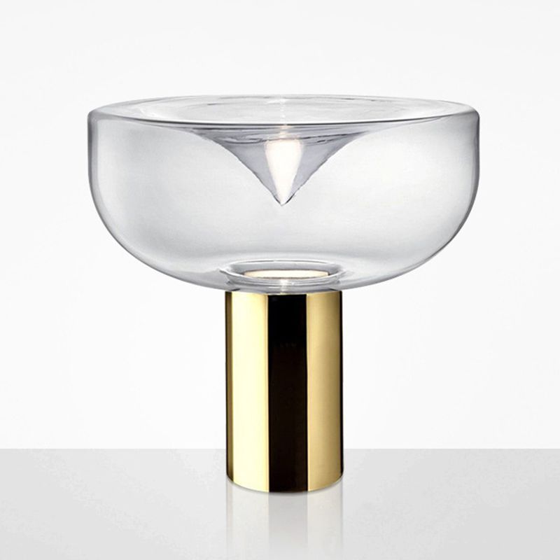 Round Shape Glass Table Lamp Modern Style 1 Light Table Lamp Fixture