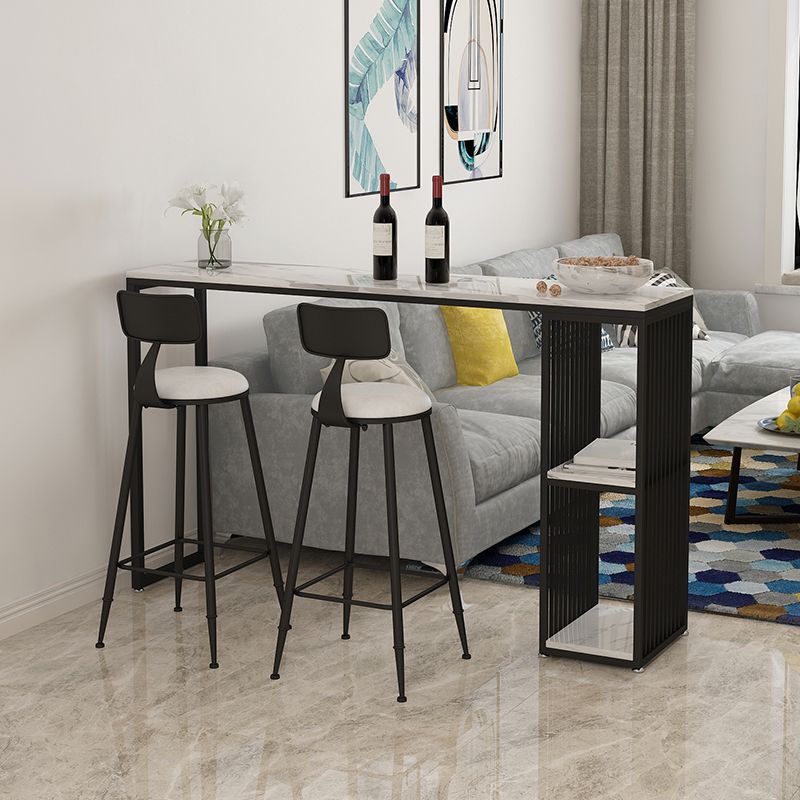 Modern Stone White Counter Set 1/2/3 Pieces Rectangle Storage Table and Stool Set