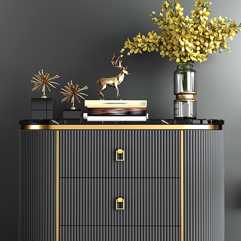 Glam Vertical Stone Storage Chest Bedroom Chest with 3 Drawers