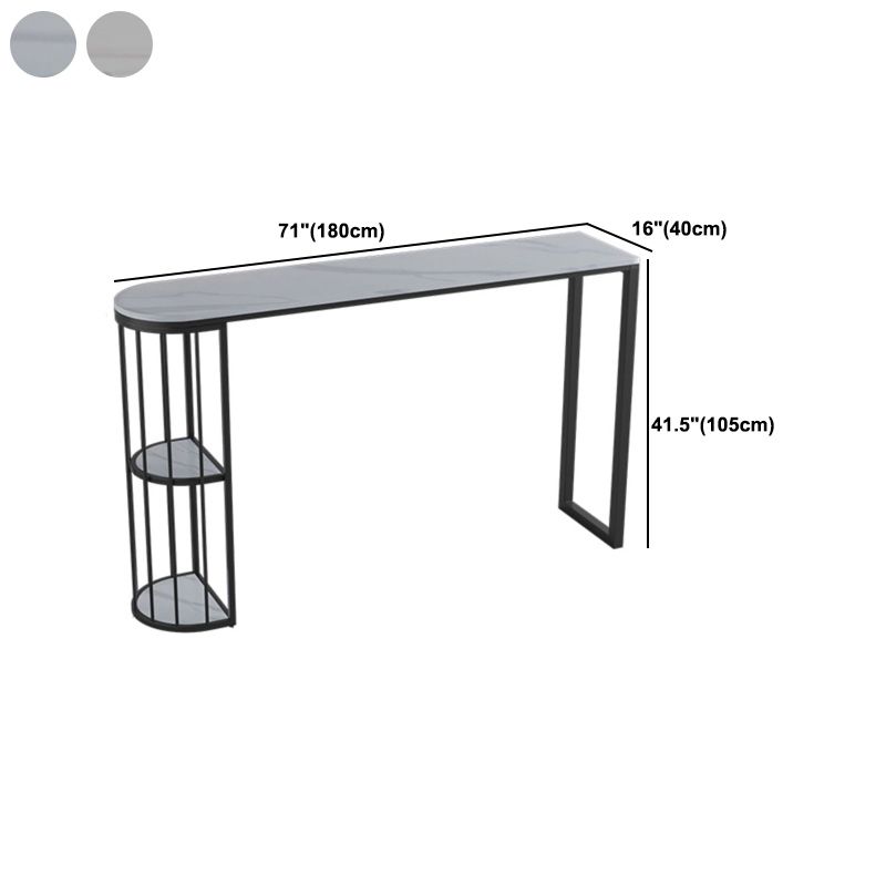 1/3/5 Pieces Industrial Iron Bistro Set White Stone Top Bar Table Set with Shelf