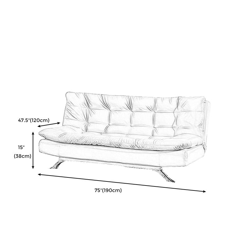 Armless Sofa Chaise Square Seating Settee for Living Room Bonus Room