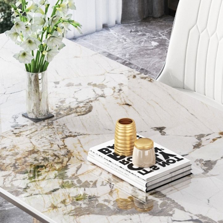 Modern Rectangle Dining Set 1/4/5/7 Pieces Stone Top Legs Indoor Dinette Set