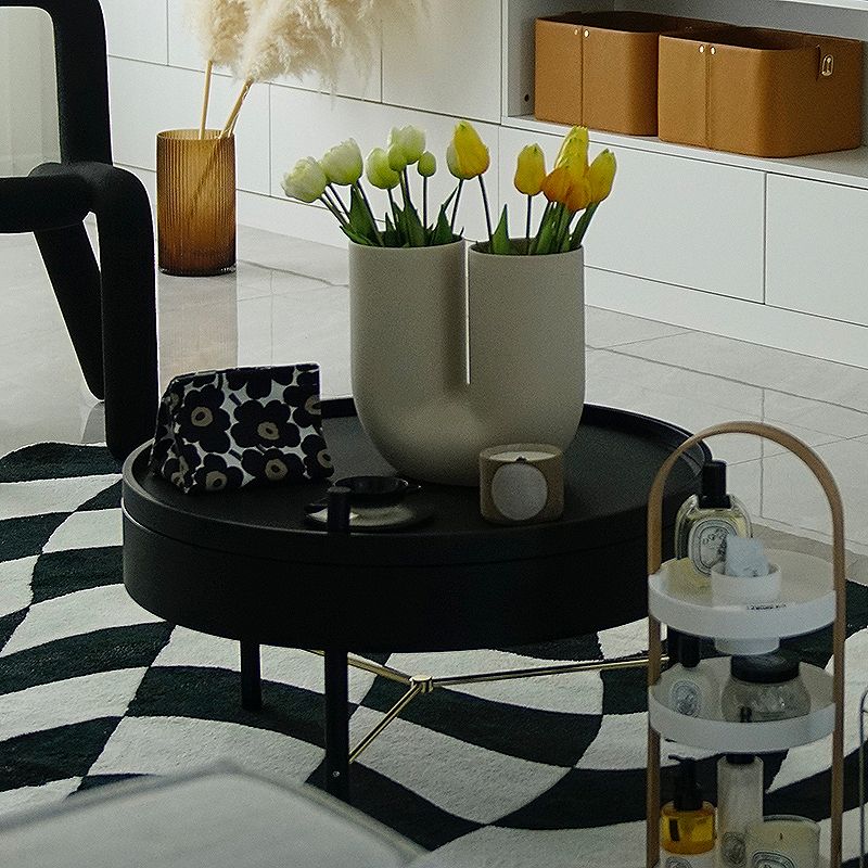 Scandinavian Round 1 Single Coffee Table Solid Wood Cocktail Table