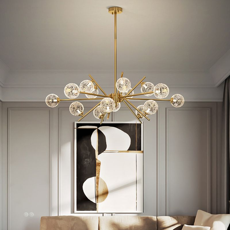 Contemporary Glass Chandelier Light Fixtures Restaurant Multi Head Hanging Chandelier
