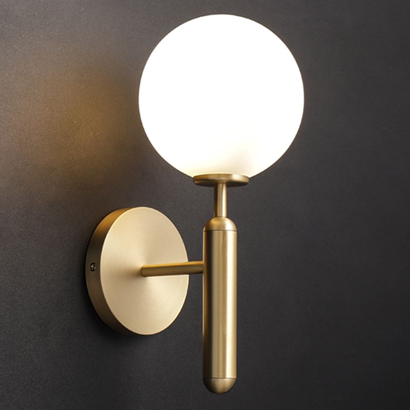 Modern Minimalist Style Global Wall Lighting Fixtures Metal 1 Light Wall Lights with Glass Shade