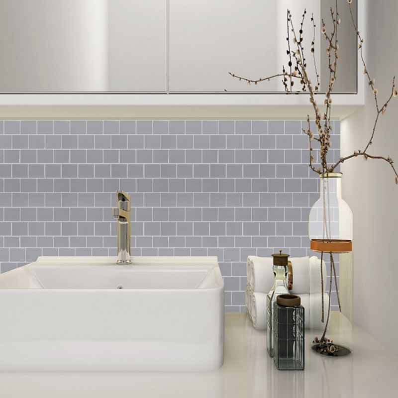 Grey Brick Wallpaper Panels Self-Sticking Country Bathroom Wall Covering, 12' L x 12" W