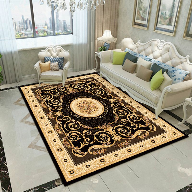 Tapis graphique en polyester beige rétro
