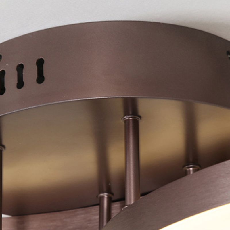 Luminaire de plafond circulaire de style moderne, plafonnier semi-encastré en métal multi-lumières