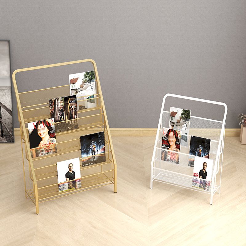 Metal Iron Contemporary Ladder Bookshelf Closed Back Vertical Bookshelf