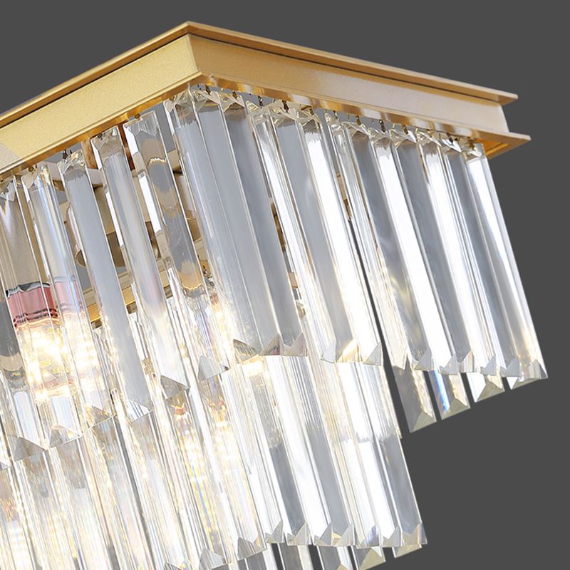 Modern Island Lighting 6-Light Crystal Hanging Light for Dining Table