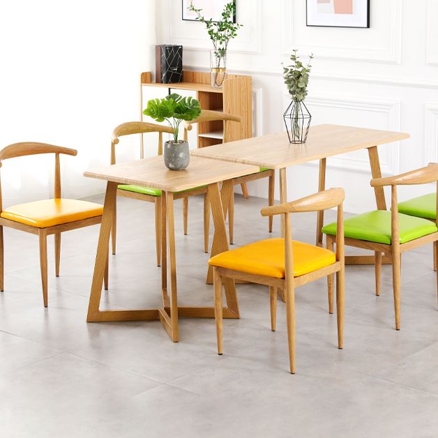 Mesa de madera de cocina industrial para restaurante mesa de comedor con base de madera