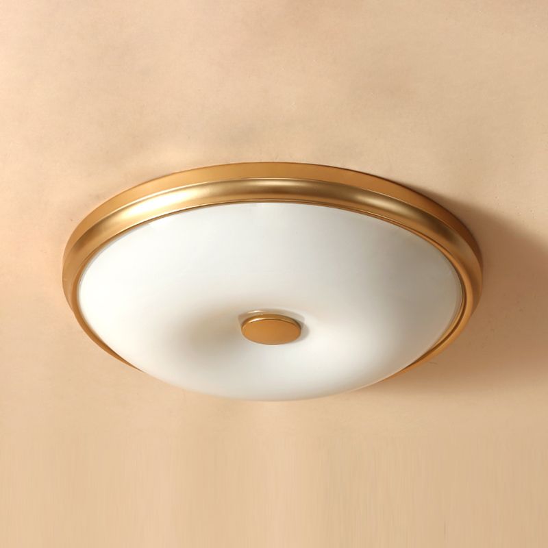 American Rustic Style Ceiling Light White Glass Dining Room Flush Mount Ceiling Lamp