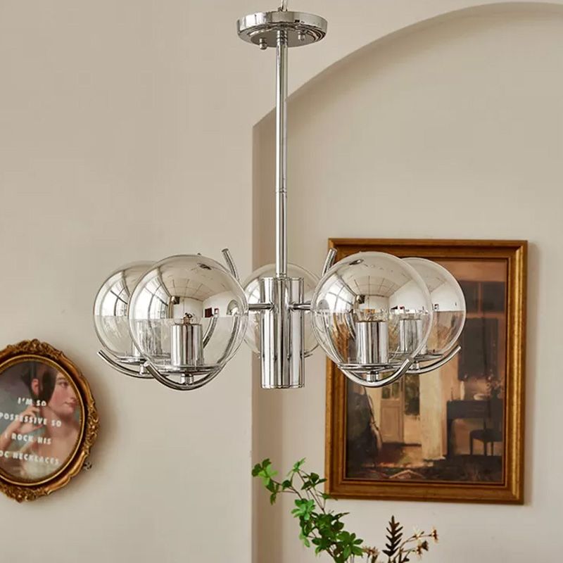 Postmodern Style Globe Chandelier Light Metal Glass Pendant Light for Kitchen
